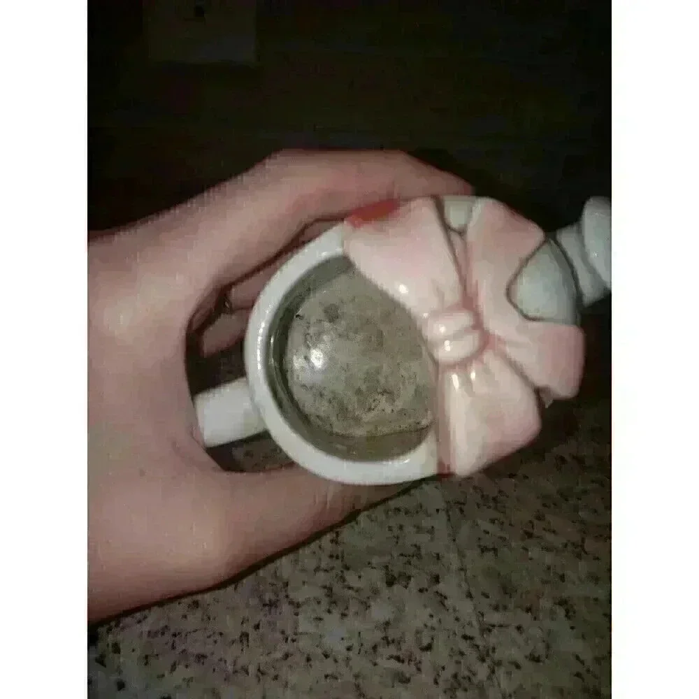 Vintage Watering Can Flower Planter White With Pink Bow
